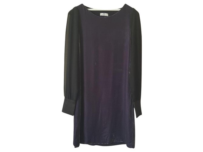 Day Birger & Mikkelsen Dresses Black Purple Silk Rayon  ref.133466