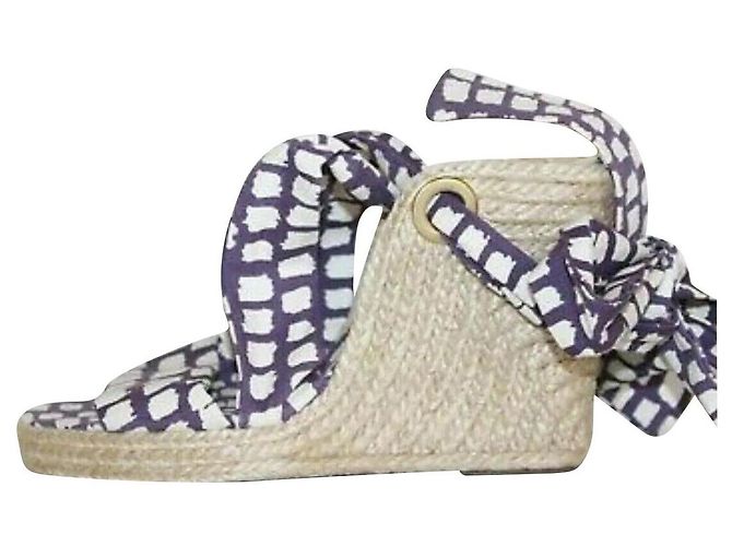 Lk Bennett Zola lace up espandrilles White Purple