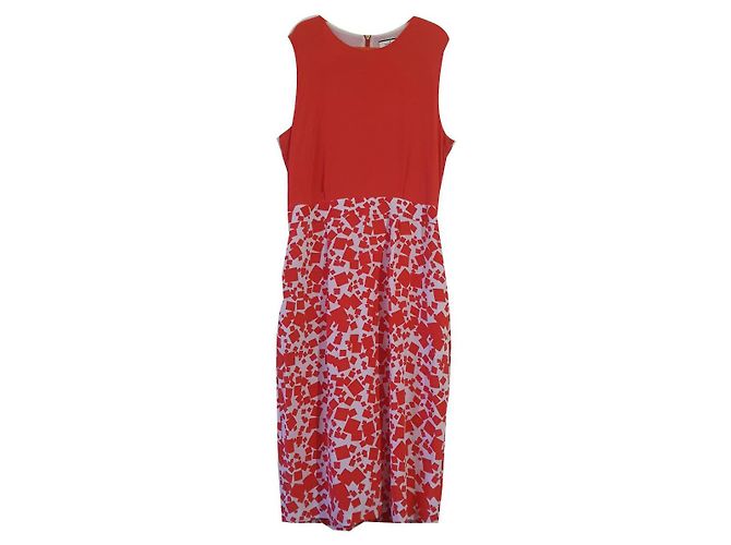 By Malene Birger Seidenkleid Orange Weiß