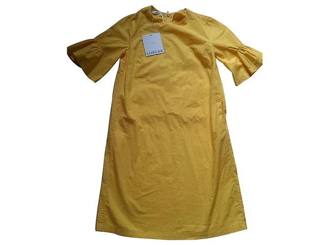Autre Marque Vestido Loreak de algodón amarillo