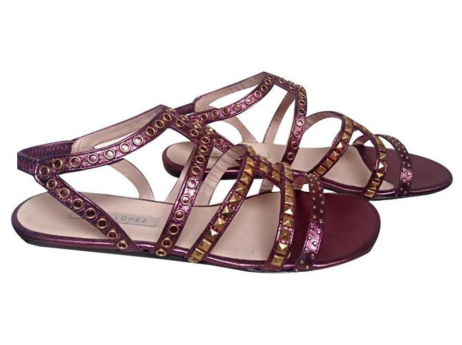 Pura Lopez Sandals Purple Leather  ref.133537