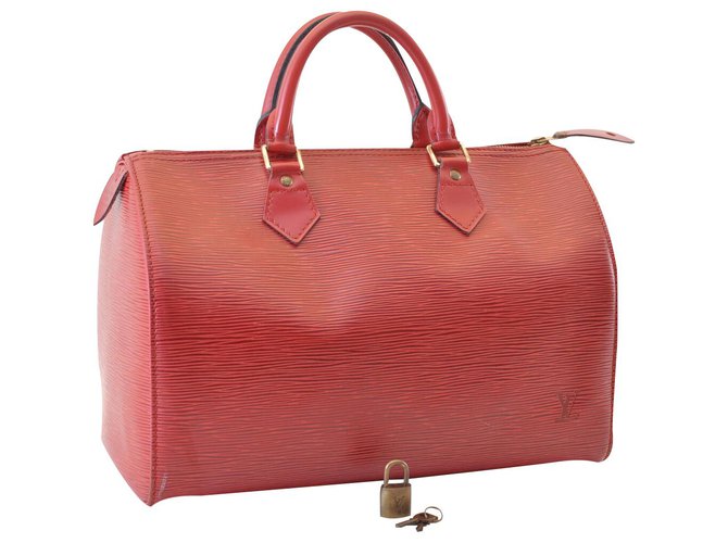 Louis Vuitton Speedy 30 Cuir Rouge  ref.133557