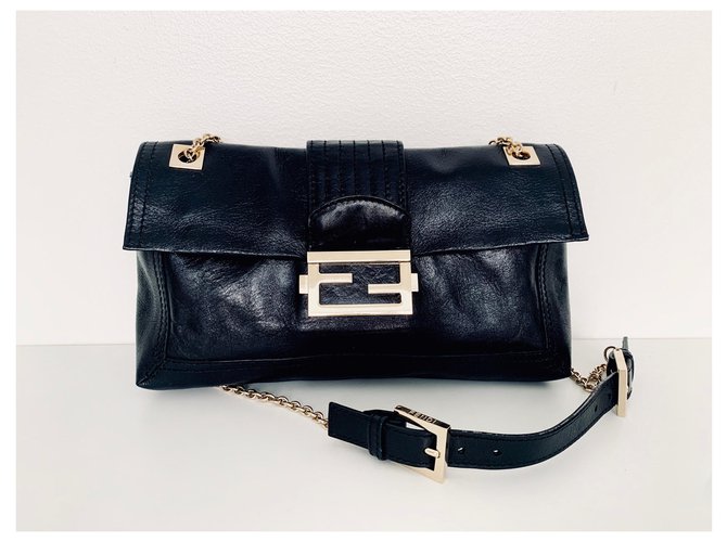 Fendi vara Preto Couro  ref.133587