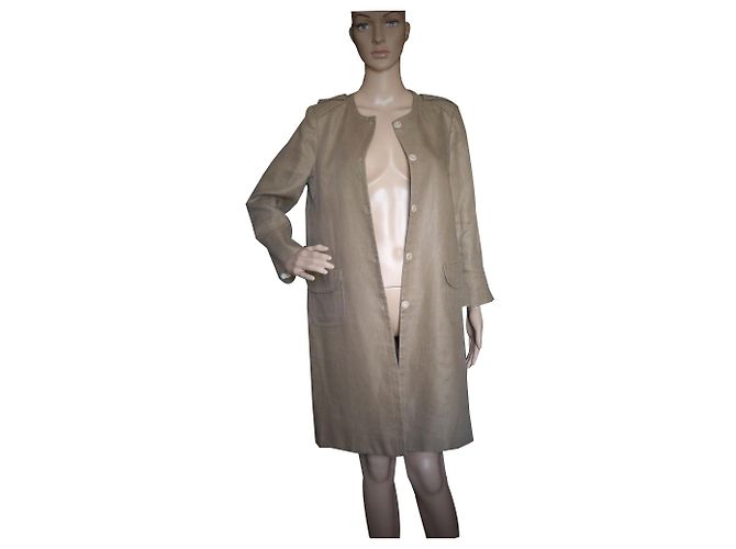 Abrigo de lino Tara Jarmon beige