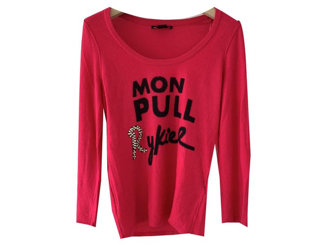 Sonia Rykiel pour H&M Fuchsia und schwarzer Pullover Sonia Rykiel x Hm Pink Holz  ref.133608