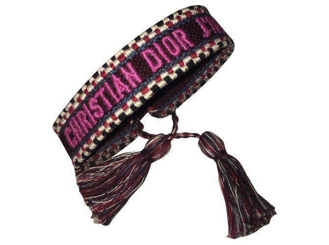 Christian Dior Bracelets Tissu Rose  ref.133653