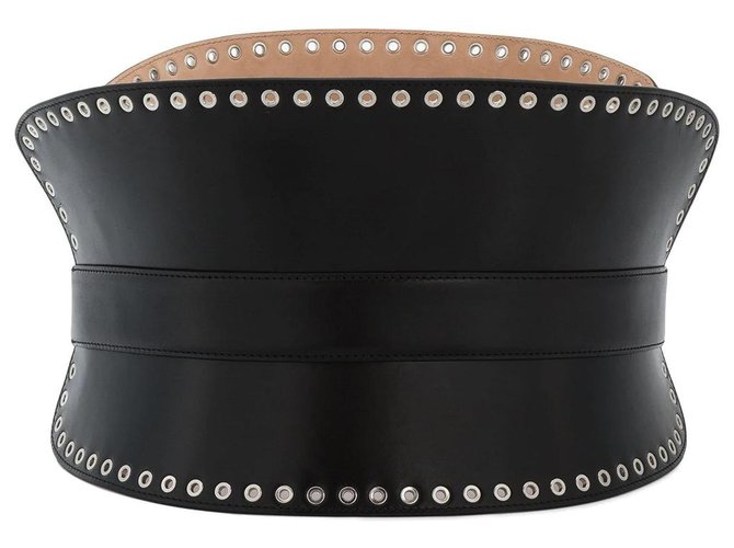Alexander Mcqueen Black Studded Leather Corset Belt  ref.133674
