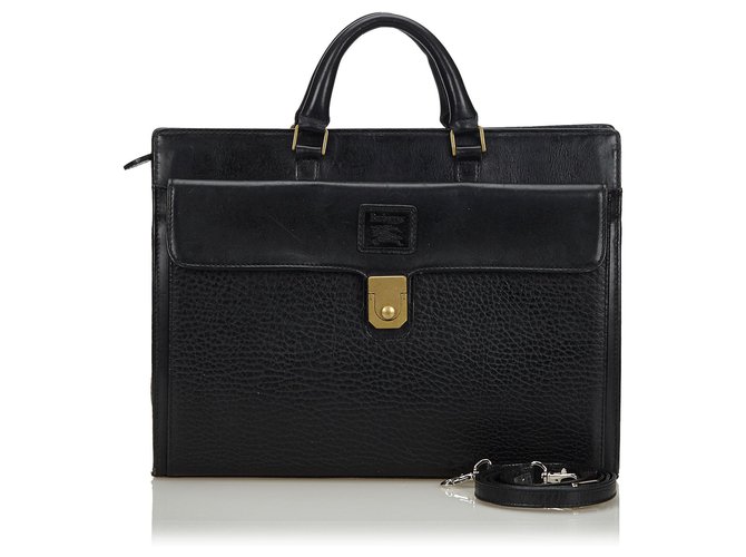 Burberry Black Leather Briefcase  ref.133745