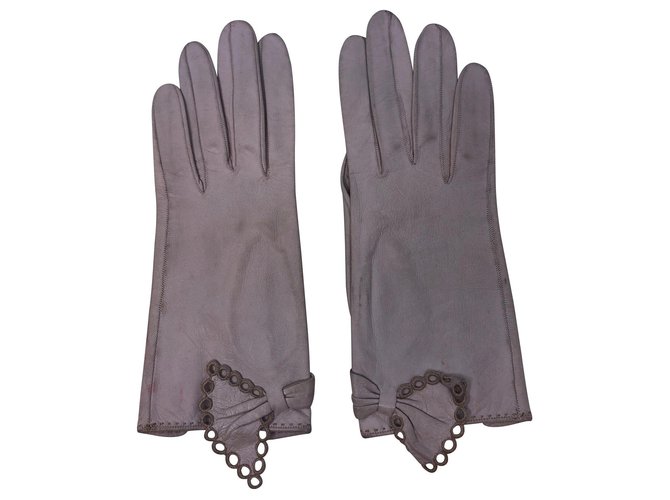 Hermès Gloves Cream Leather  ref.133791