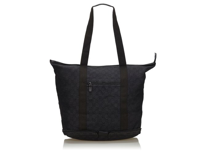 Tote bag pieghevole Gucci Black GG Canvas Nero Tela Panno  ref.133890