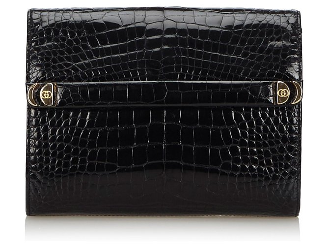 Gucci Black Patent Leather Clutch Bag  ref.133919