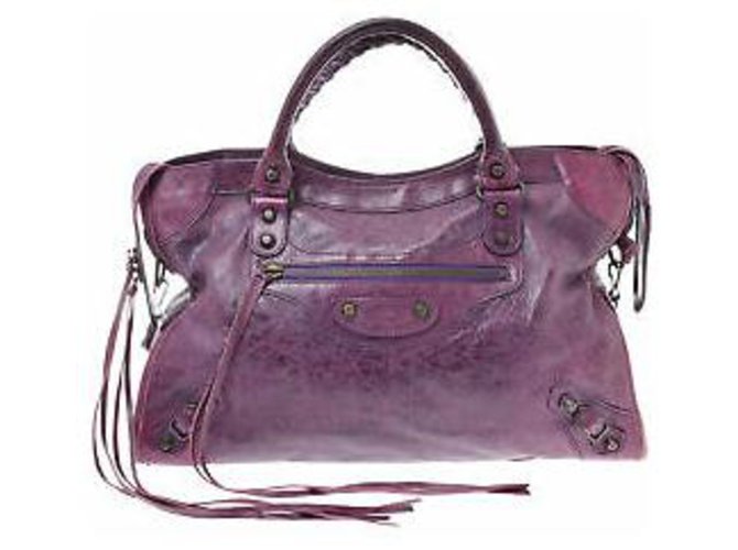 Balenciaga city Purple Leather  ref.133958