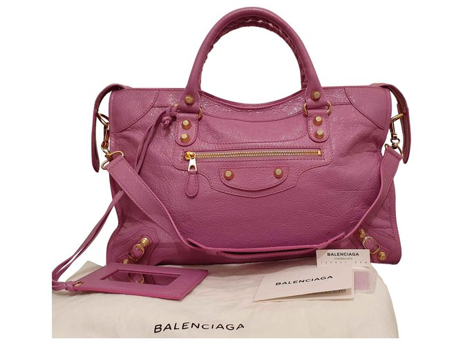 Balenciaga Giant City gold Pink Leather  ref.133963