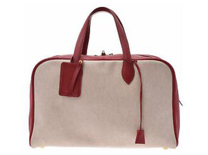 Hermès Victoria 43 Red Leather  ref.133975