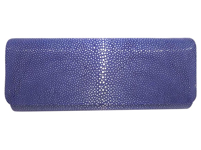 Autre Marque Clutch bag in royal blue stingray Exotic leather  ref.133977