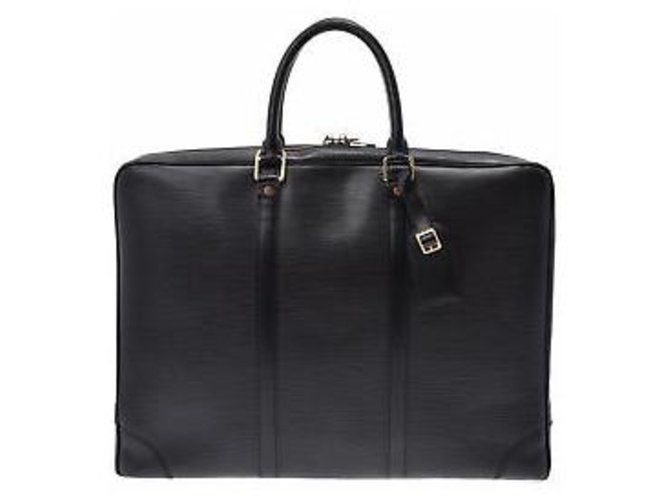 Louis Vuitton Porte document Black Leather  ref.133986