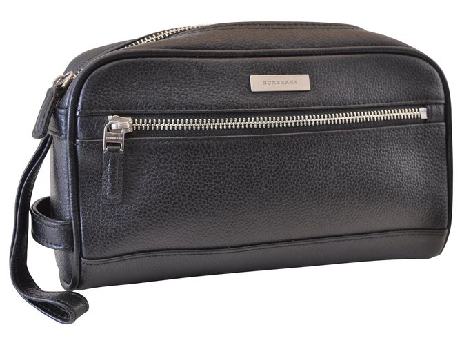 Burberry Nova Check Clutch Bag Black Leather  ref.134001