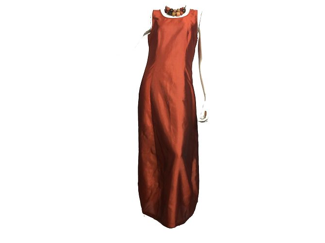 René Lezard Maxi Kokon Seidenkleid