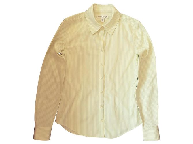 Camicia a righe Banana Republic in cotone bianca e verde chiaro Bianco