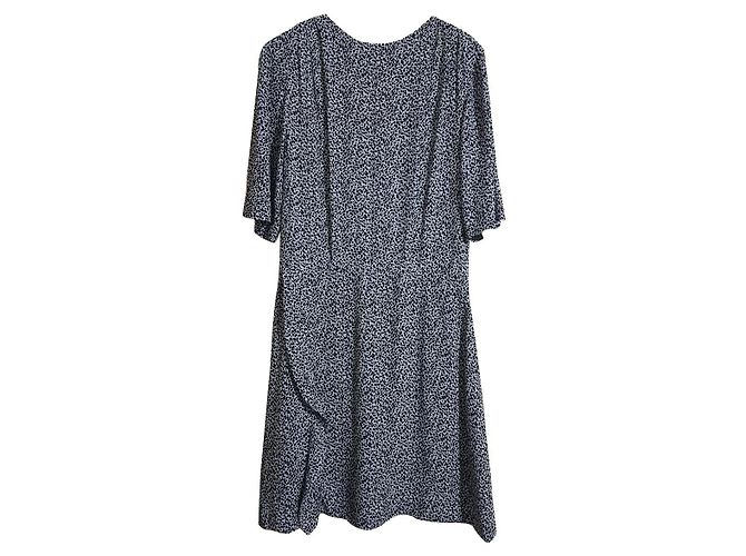& Other Stories Viskose Kleid Schwarz Hellblau