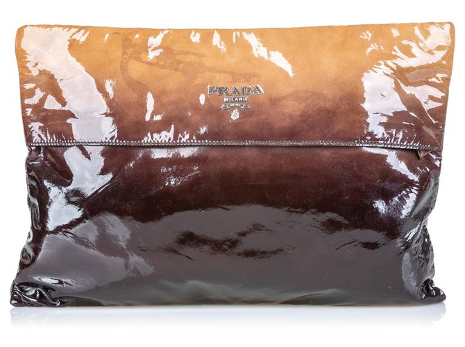 prada leather clutch bag
