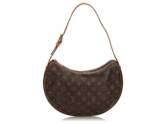 Louis Vuitton Brown Monogram Croissant PM Leather Cloth ref.134126