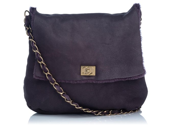 Bandolera de cuero morado de Chanel Púrpura  ref.134131