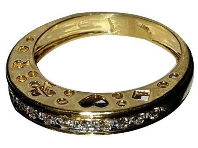 Autre Marque Gold-Allianz 18 Karat Halbrunde Diamanten 0.30 Cts 4.34 grs Golden Gelbes Gold  ref.134142