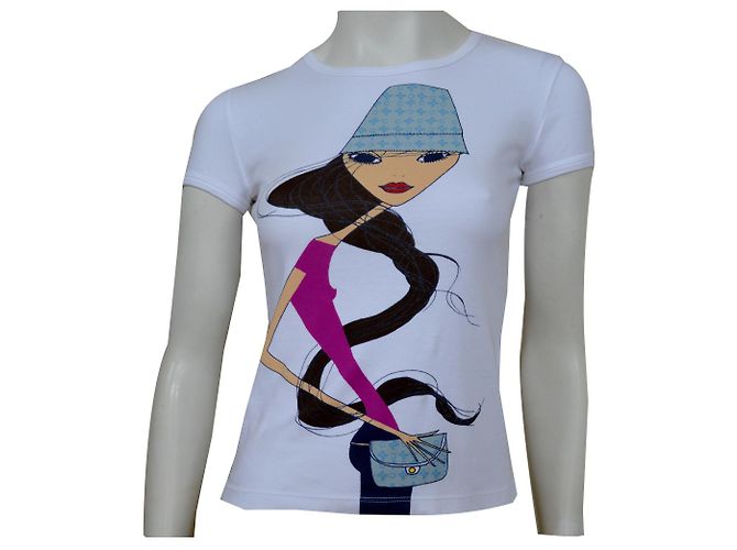 Céline CELINE Paris camiseta blanca Top Size S SMALL Blanco