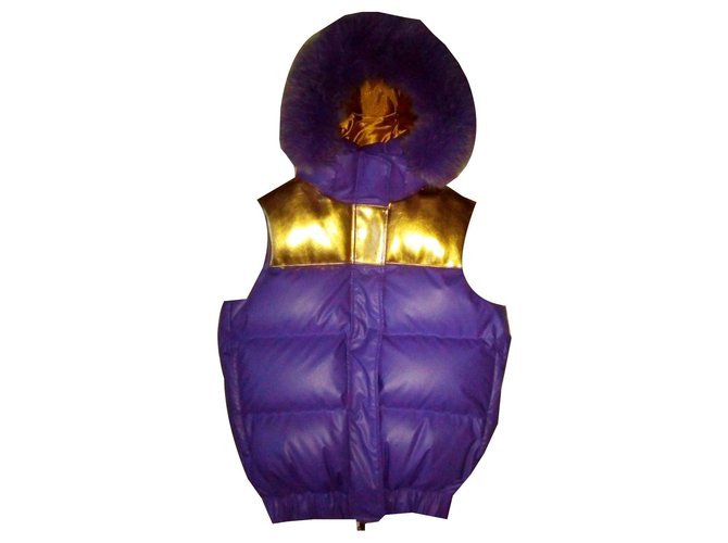 pyrenex down jacket premium line alexandre Golden Lavender Polyester Viscose Fur Nylon  ref.134185