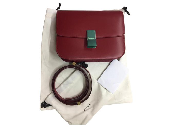 Céline CELINE CLASSIC MEDIUM BOX  BAG RED Leather  ref.134207