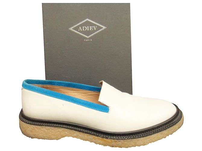 Adieu leather moccasins white