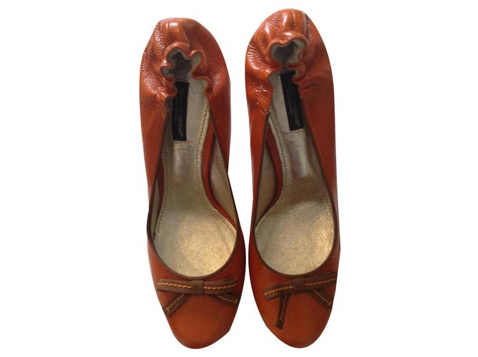 Dolce & Gabbana Orange Heels Patent leather  ref.134352