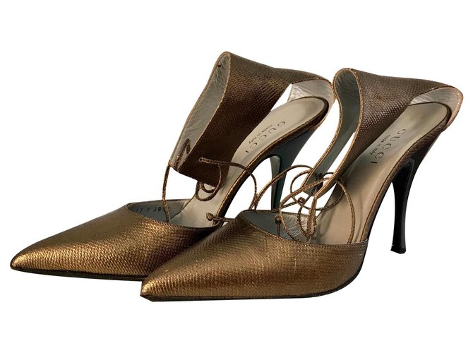 gucci shoes Bronze Leather  ref.134405