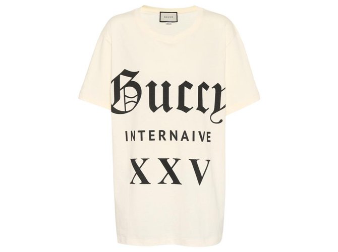 Gucci camisetas de gran tamaño Blanco Algodón  ref.134411