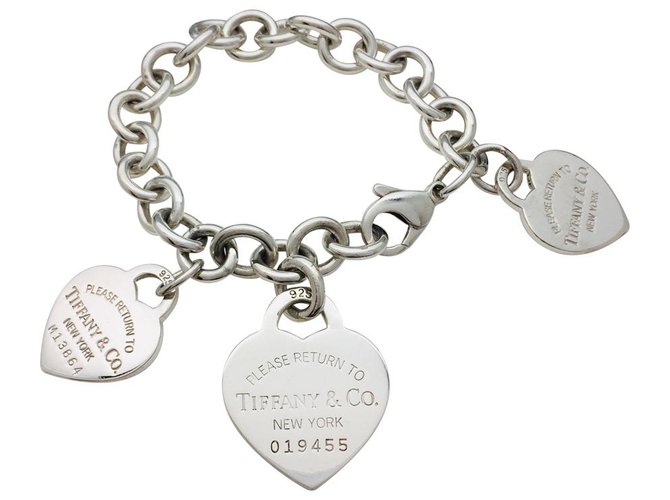 Bracelet Tiffany & Co. "Please return to" en argent.  ref.134446