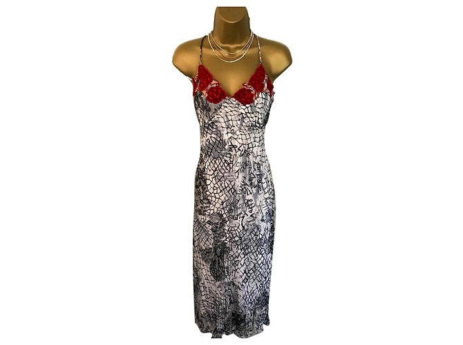 Rene Derhy Vestidos Blanco Roja