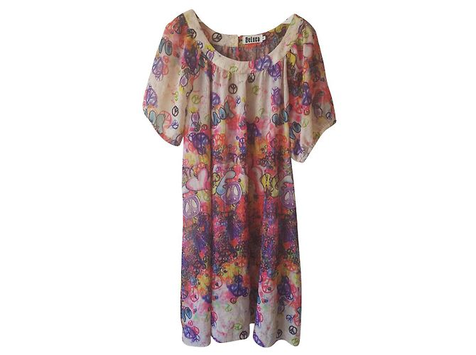 Autre Marque Deluca Kleid aus Polyester mehrfarbig Mehrfarben
