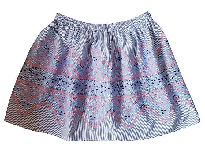 Gonna Manoush in cotone blu multicolore