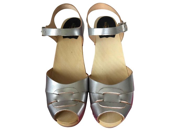 Swedish Hasbeens Heels Silvery