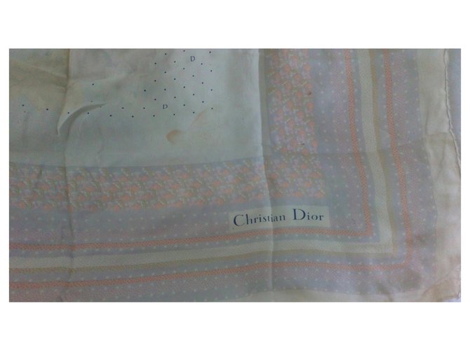 Dior Scarves Pink Dark grey Silk  ref.134608