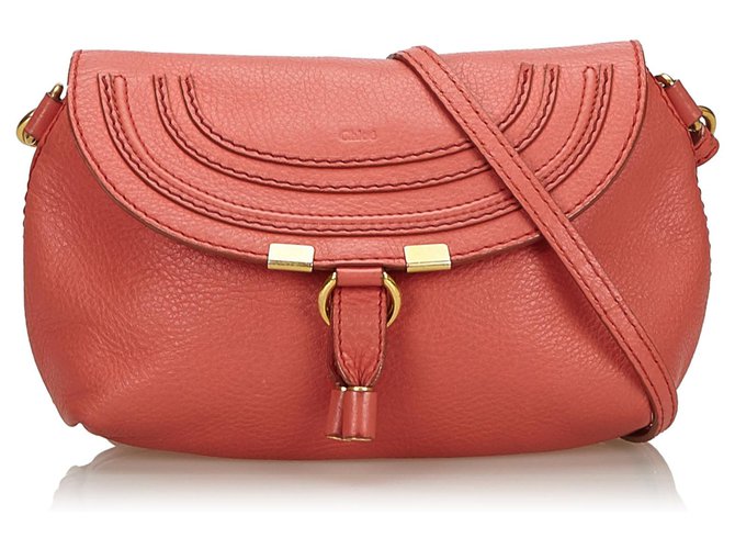 Chloé Chloe Red Small Leather Marcie Crossbody Bag  ref.134677