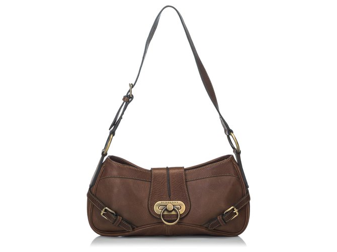 Burberry Brown Leather Shoulder Bag  - Joli Closet