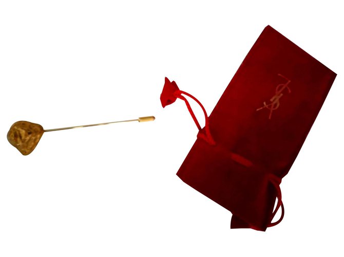 Yves Saint Laurent Alfinetes e broches Dourado Metal  ref.134757