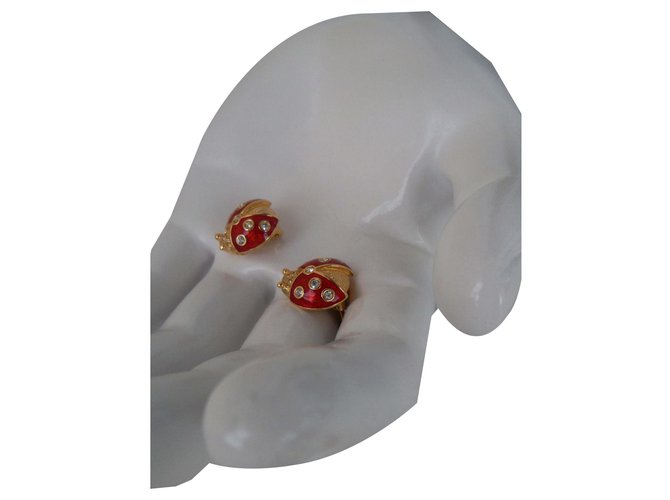 Dior LADYBUG CLIPS Red Gold-plated  ref.134762