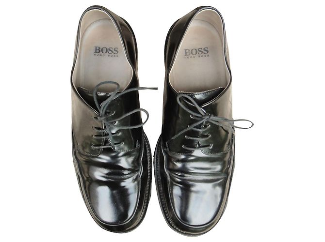 Scarpe Derby Hugo Boss Niagara in pelle nera Nero