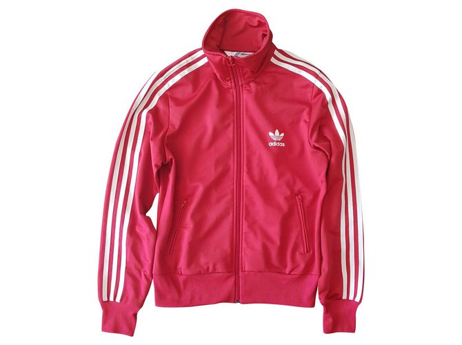 Adidas Jacken Weiß Rot Polyester  ref.134788