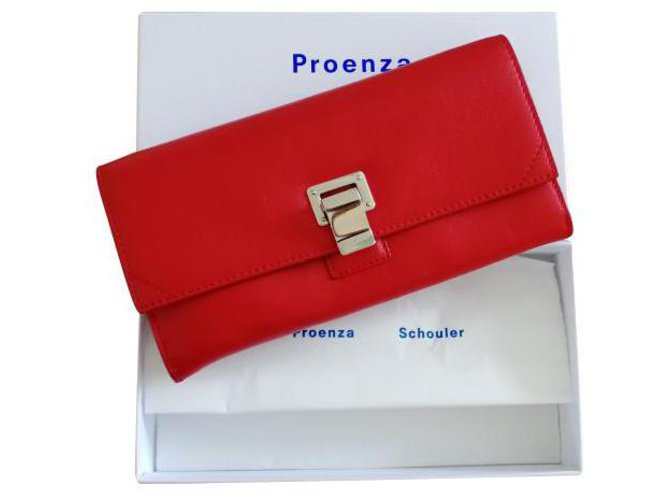 Proenza Schouler Card Wallet Rot Lammfell  ref.134791
