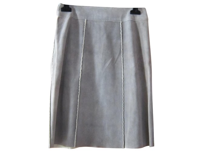 Chanel Skirts Beige Deerskin  ref.134793