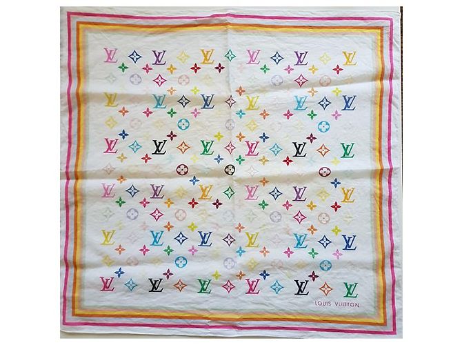 Louis Vuitton, Carré monogramme (60cm x 60cm) Blanco Multicolor